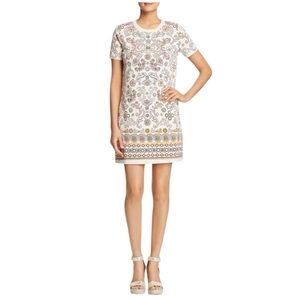 Tory Burch Avril Hicks Garden Printed Tee Dress in Pima Cotton made in Peru | L